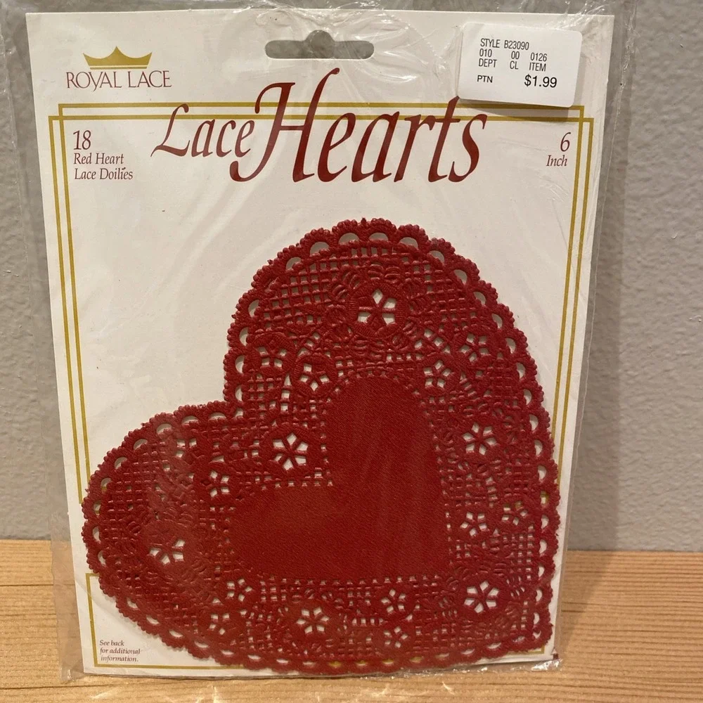 Open Package/partial Royal Lace 4 And 6 Inch Heart Doilies Pink White Red Gold‎